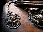 Manchester Cathedral and Collegiate Church of St Mary, St Denys and St George Lancashire Early 16th century medieval misericords misericord misericorde misericordes Miserere Misereres choir stalls Woodcarving woodwork mercy seats pity seats mcrs4ix.jpg