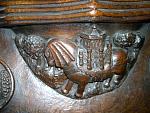 Manchester Cathedral and Collegiate Church of St Mary, St Denys and St George Lancashire Early 16th century medieval misericords misericord misericorde misericordes Miserere Misereres choir stalls Woodcarving woodwork mercy seats pity seats mcrs5viii.jpg